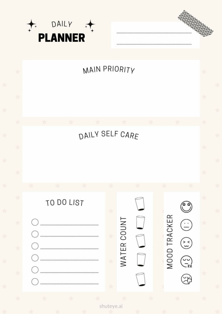 ShutEye Free Printable Daily Planner Template for Work and Study
bullet journal for productivity