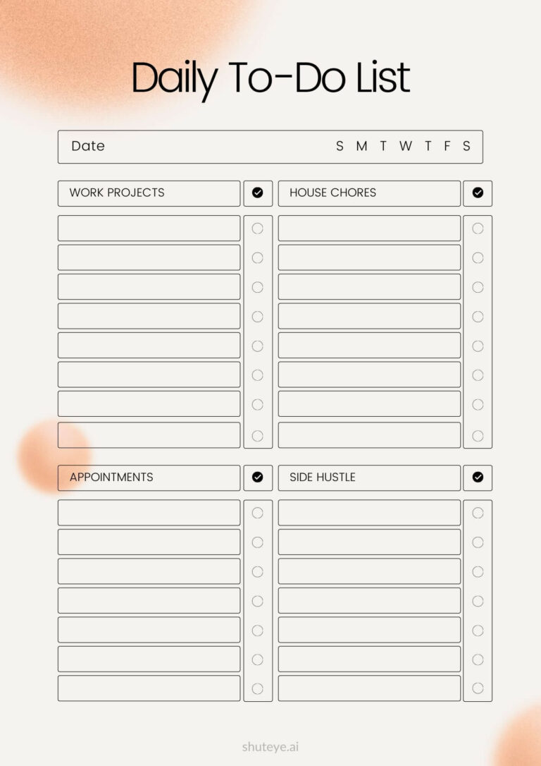 24 Free Printable Daily Planner Templates - ShutEye