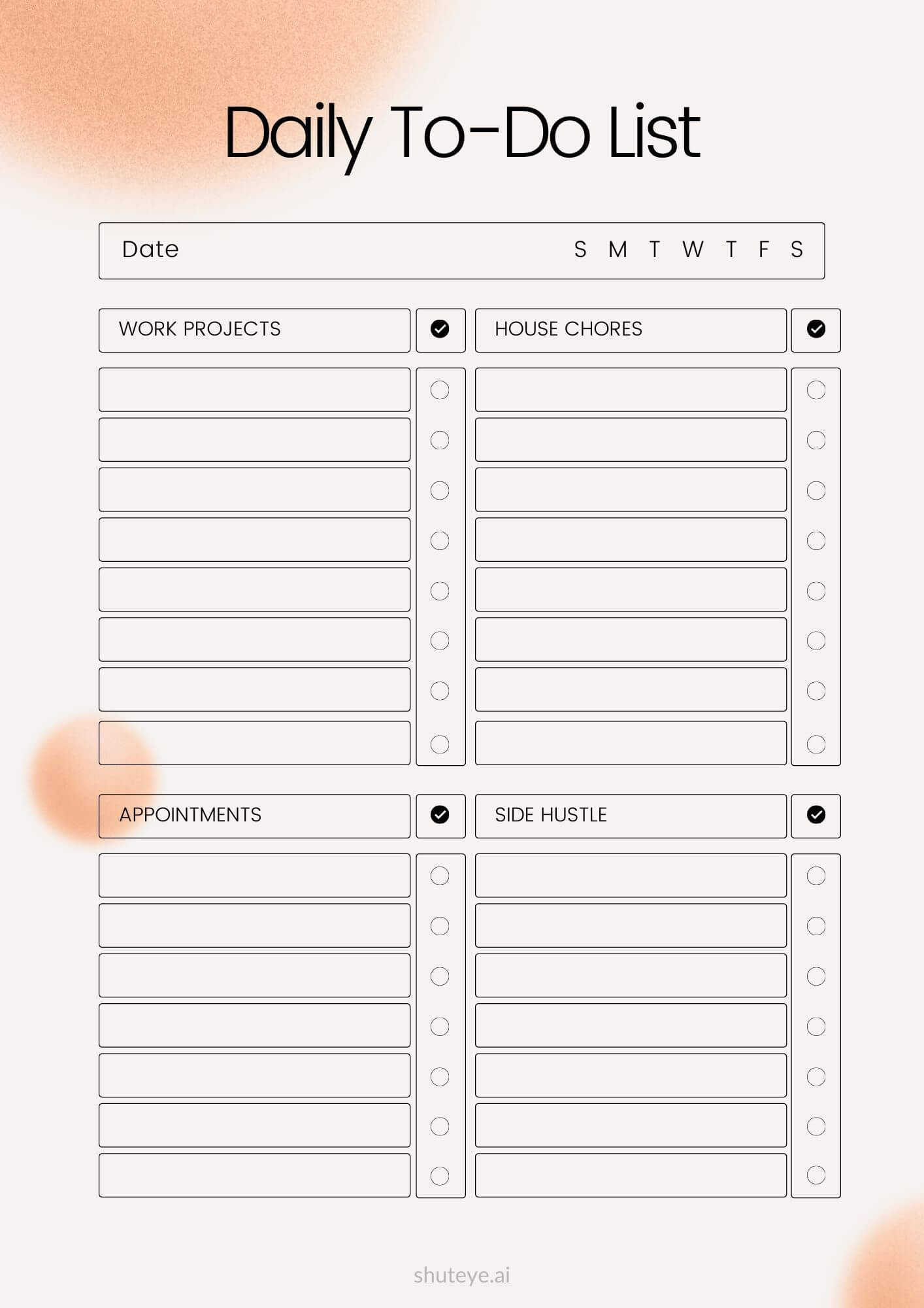 Free Printable Daily Planner Templates Shuteye