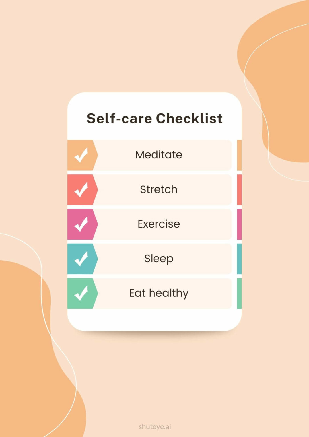 15 Printable Self-Care Checklist to Take Care of Your Daily Needs - ShutEye