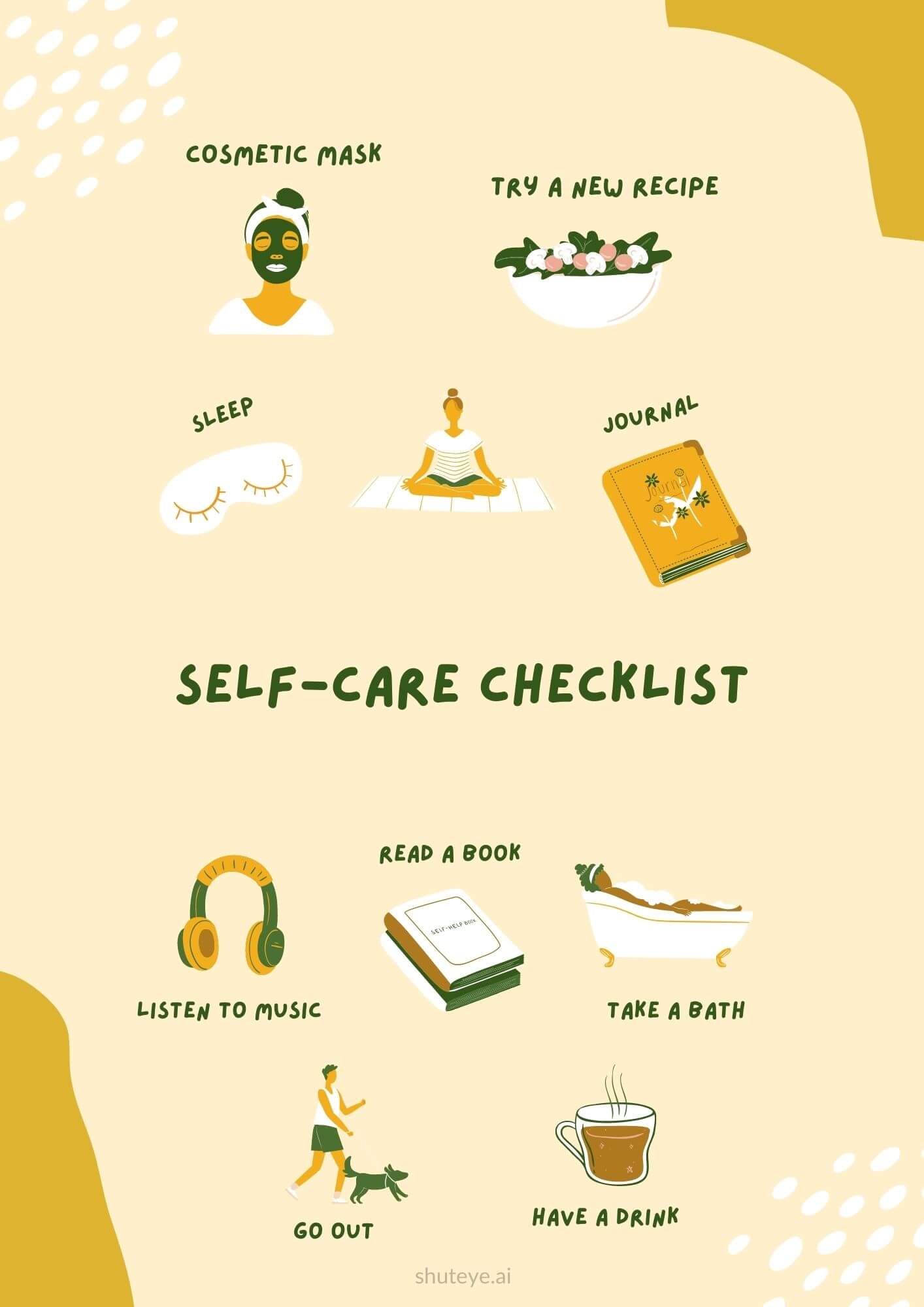 15 Printable SelfCare Checklist to Take Care of Your Daily Needs ShutEye