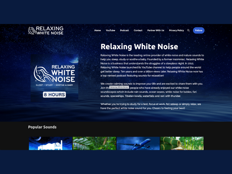 relaxing white noise website