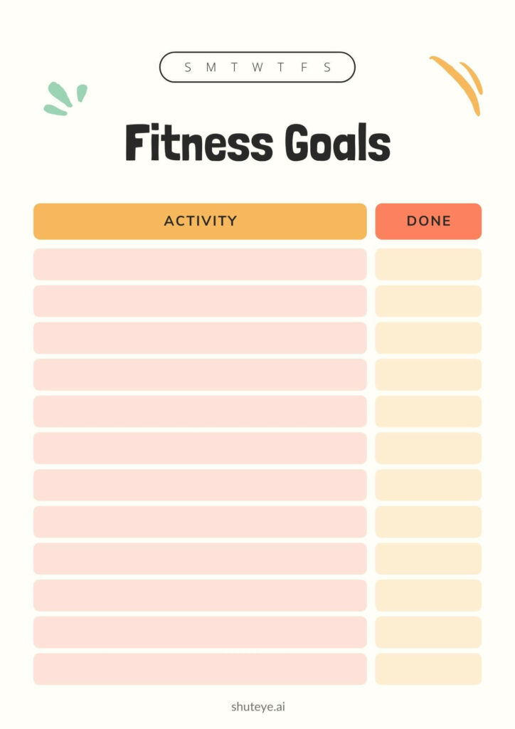 Fitness Goal Weight Tracker Calorie Tracker
