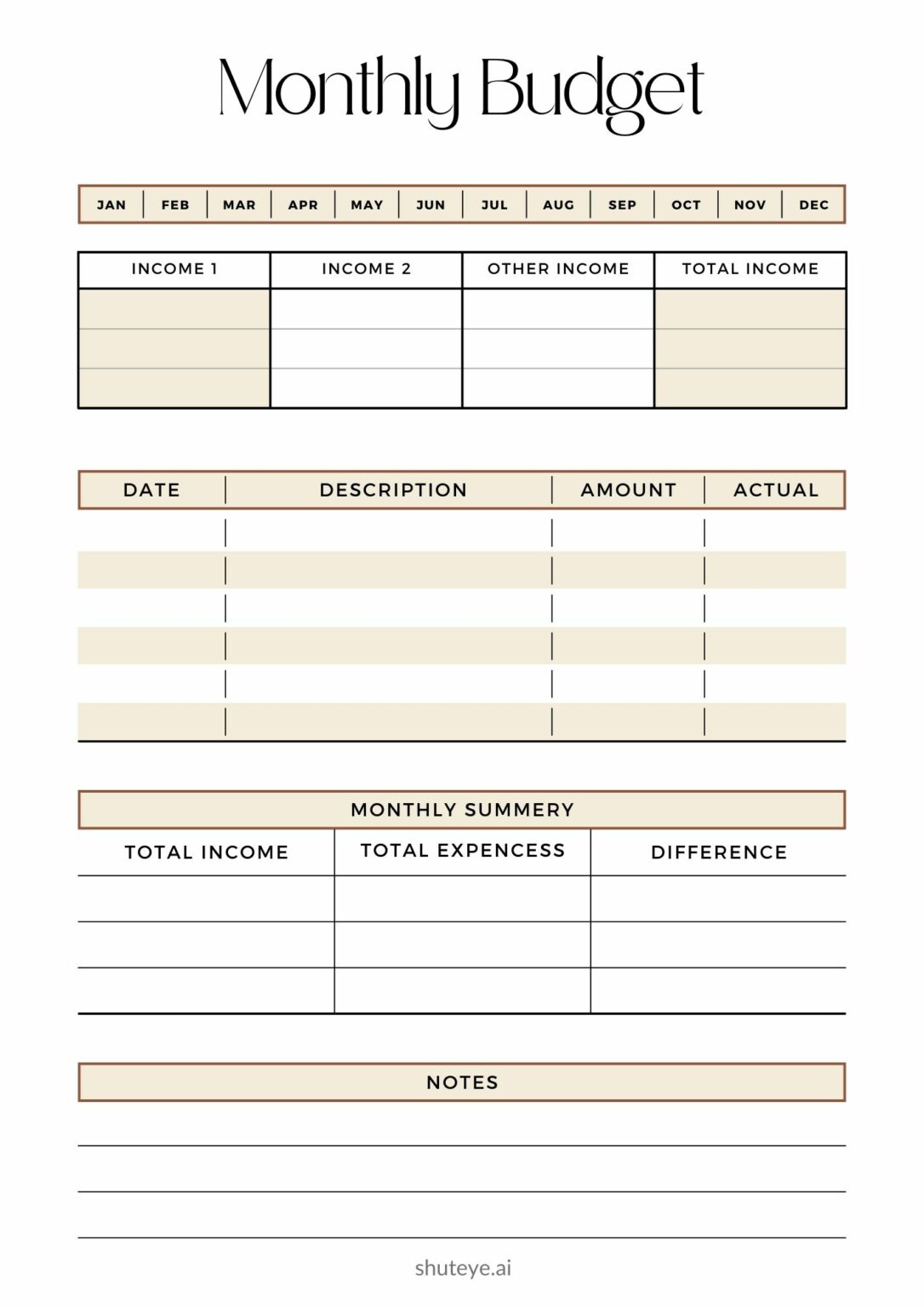 20+ Free Printable Budget Planner Templates - ShutEye