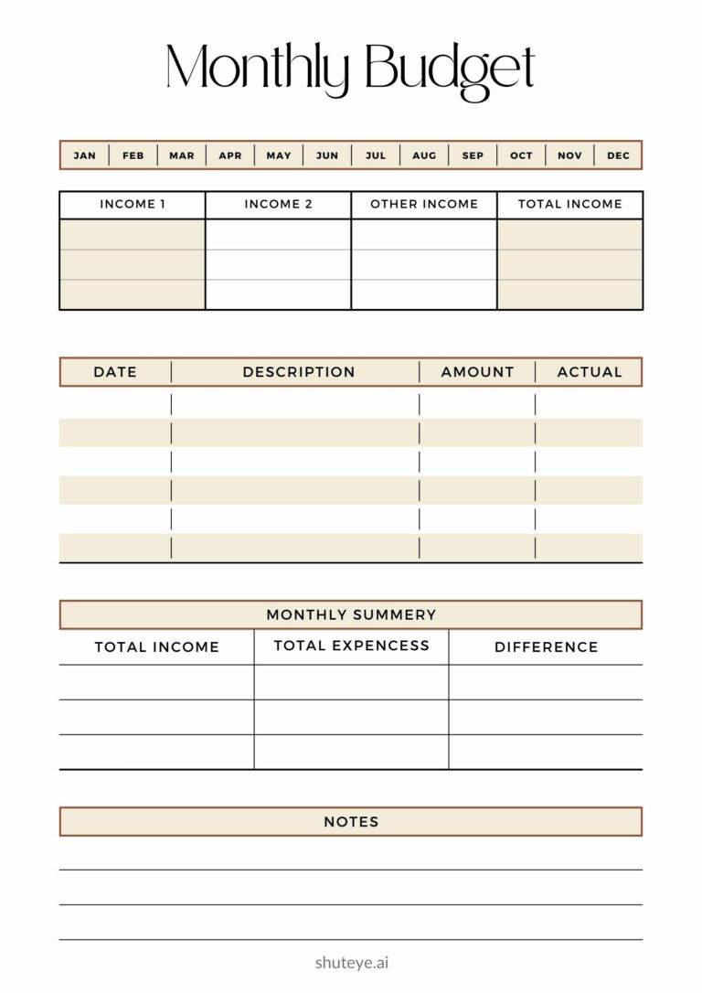 20+ Free Printable Budget Planner Templates - ShutEye