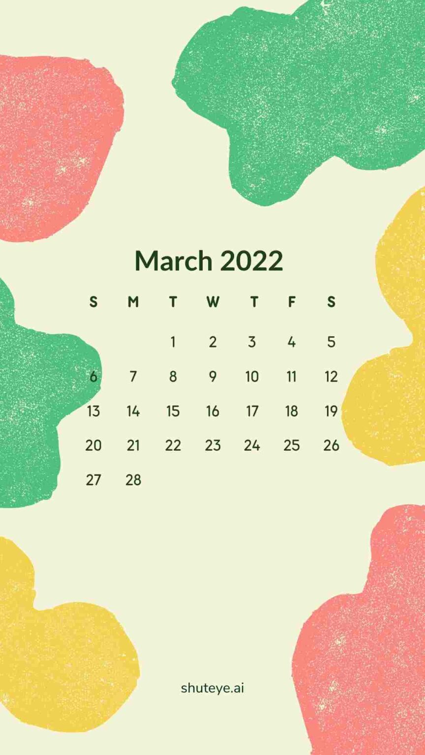 Printable March Calendar 2022 | Free Printable Calendars - ShutEye