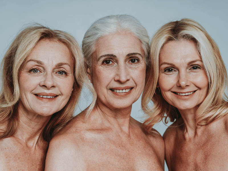 3 middle aged women with menopause