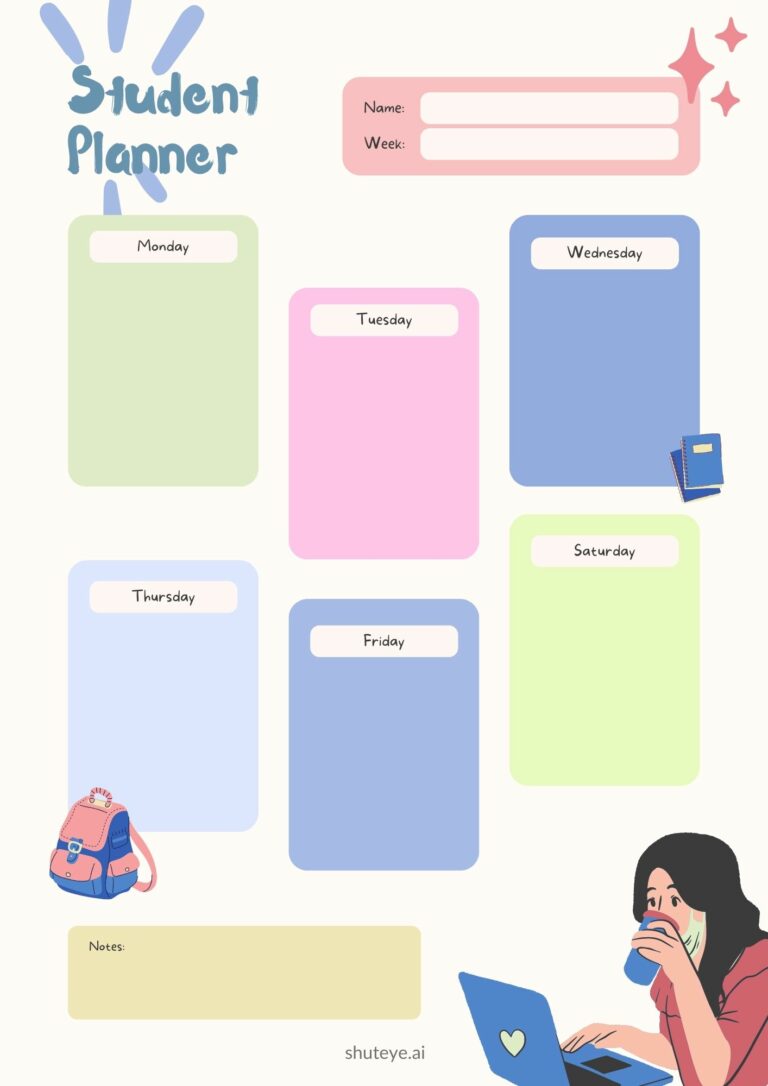 30 Best Free Student Digital Planner Templates for 2023 - ShutEye