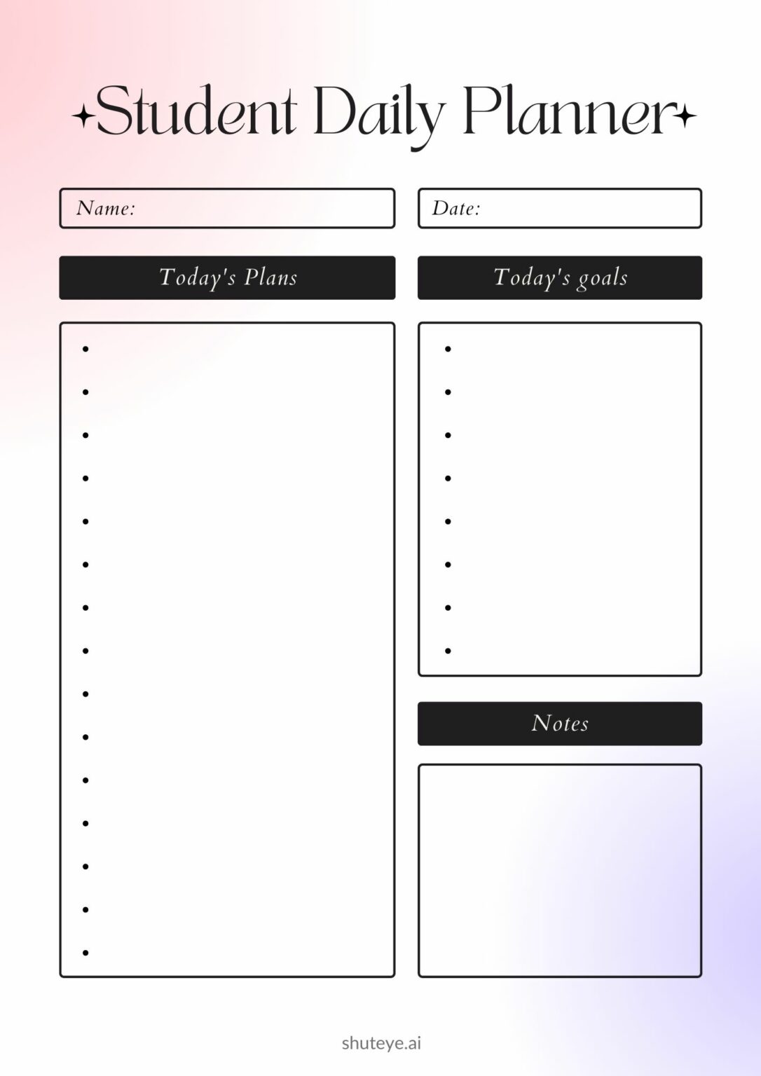 30 Best Free Student Digital Planner Templates for 2023 - ShutEye