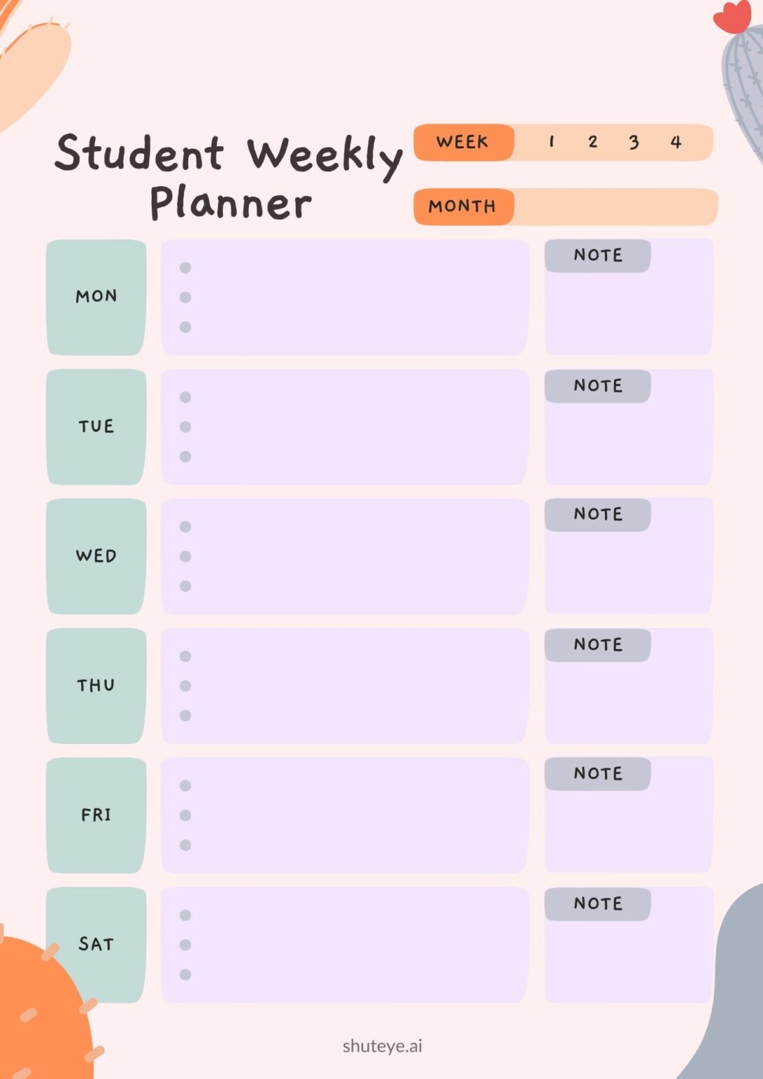 30 Best Free Student Digital Planner Templates for 2023 - ShutEye