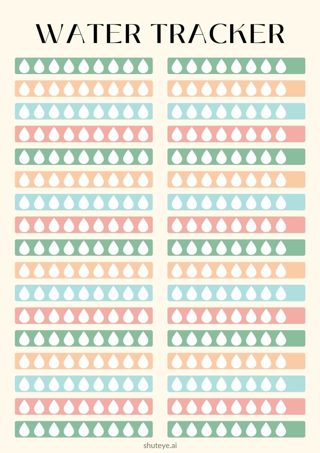 Free Printable Water Tracker Bullet Journal Ideas for Beginners ShutEye