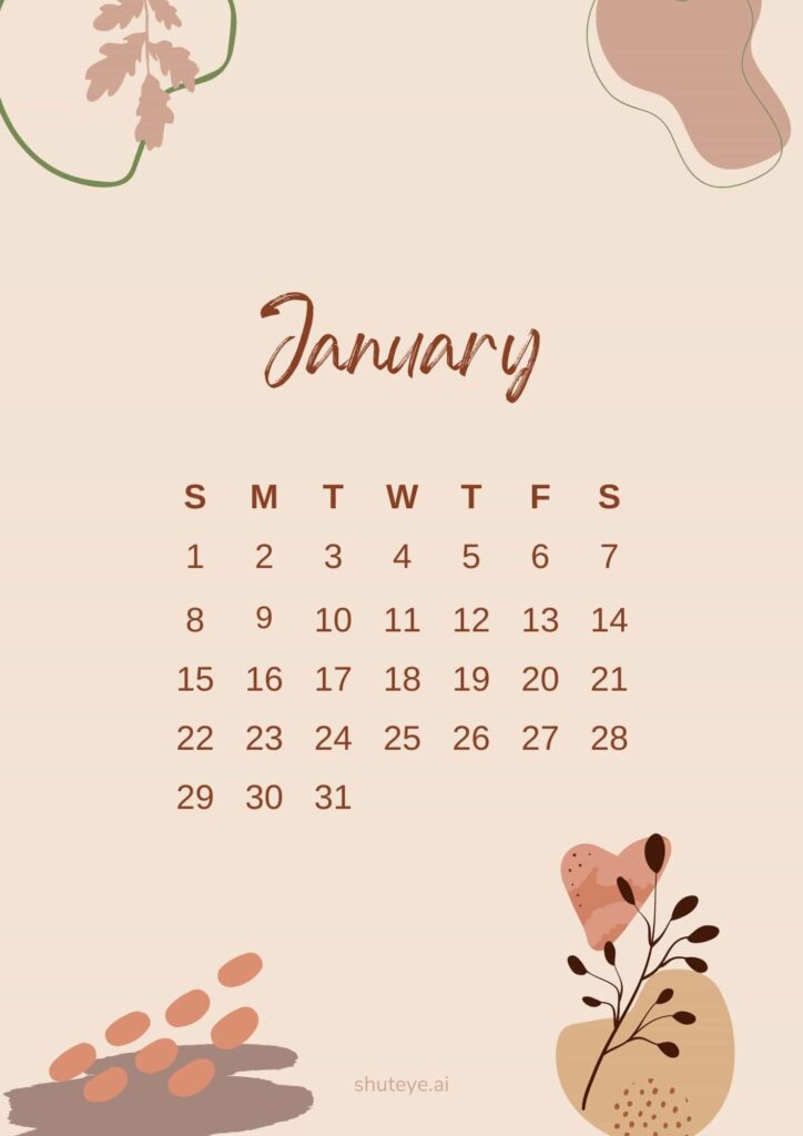 2023 calendar january printable