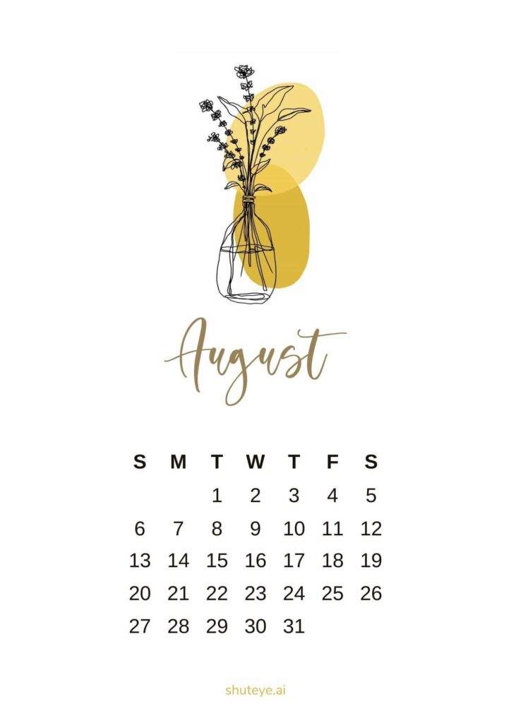 2023 calendar august