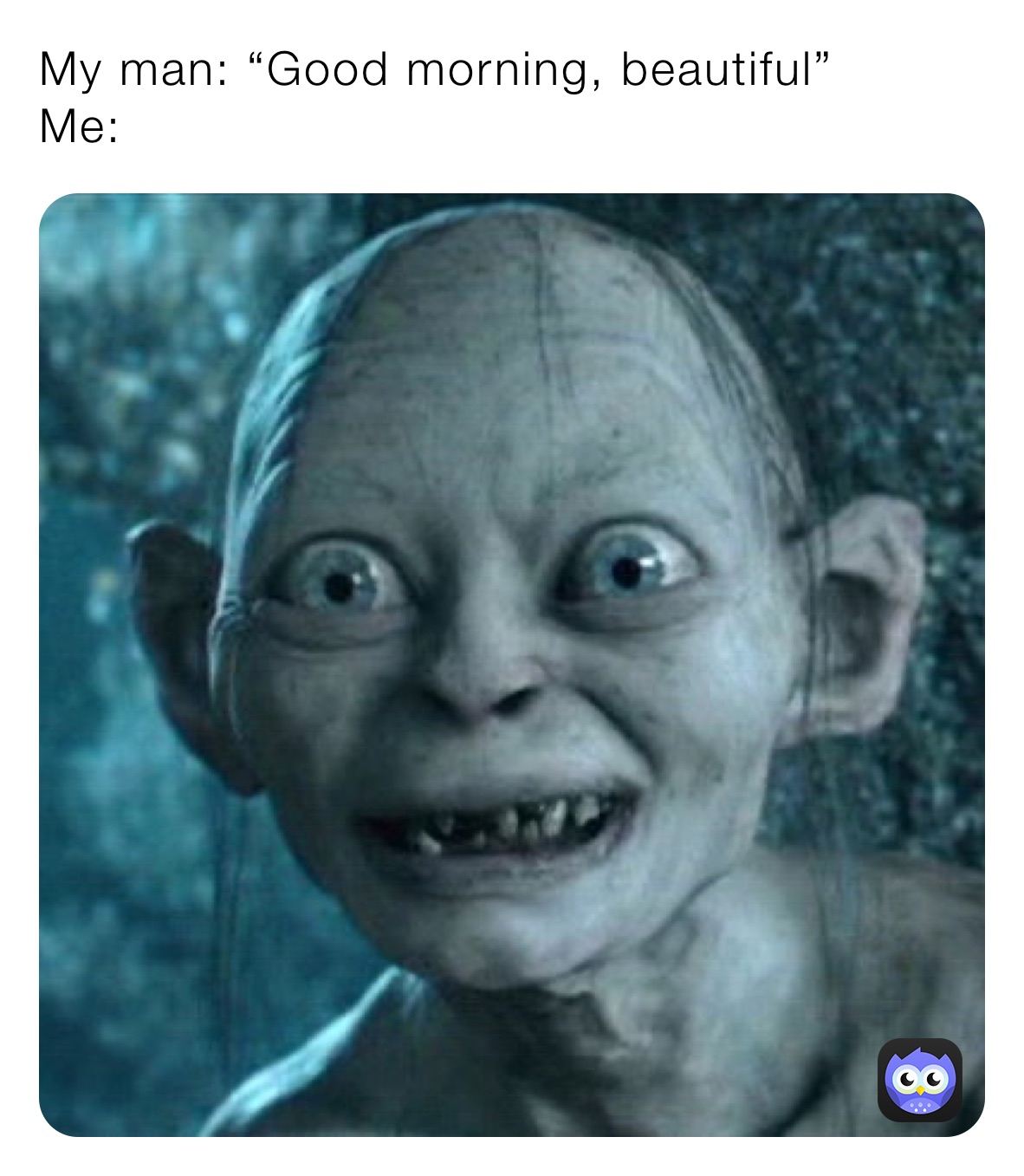 when your husband calls you beautiful in the morning meme