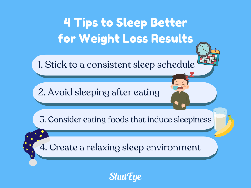 4 tips to sleep better for weight loss results shuteye