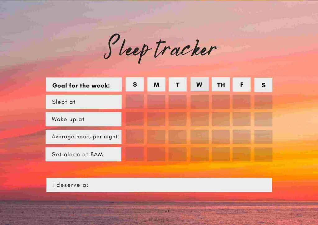 Sleep tracker printable demo