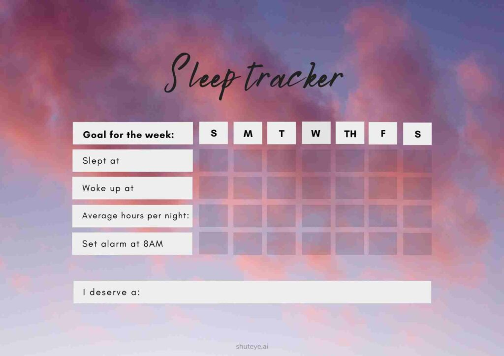 Sleep tracker printable demo