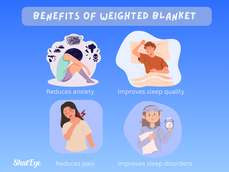 benefits of sleeping with a weighted blanket shuteye