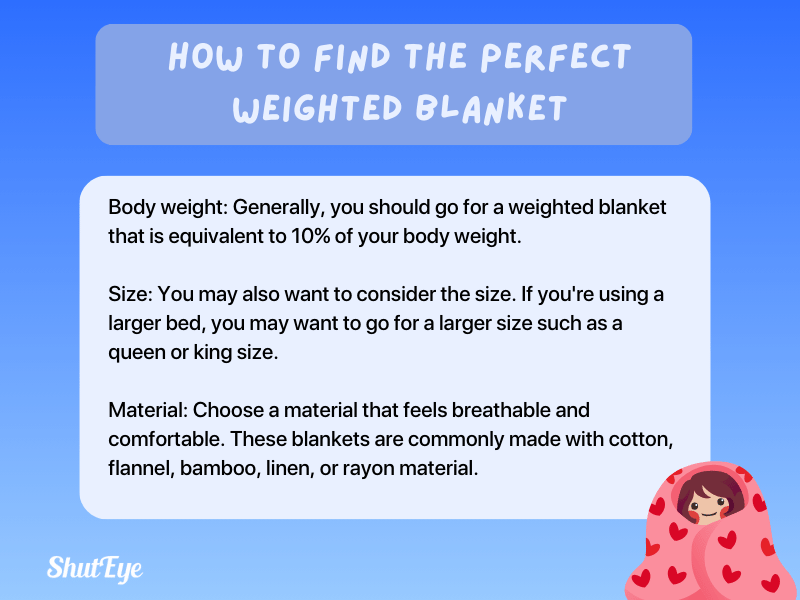 how to find the perfect weighted blanket shuteye