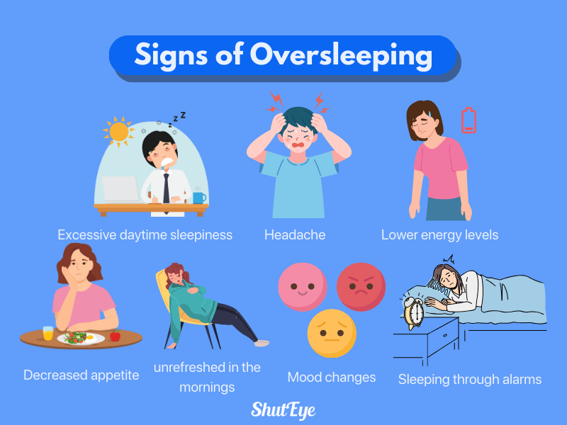 signs of oversleeping shuteye