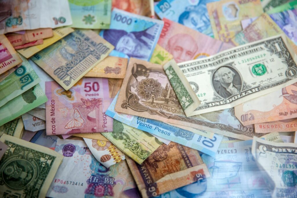 different currency bills
