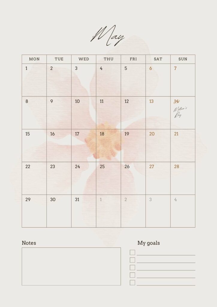 schedule and printable may calendar