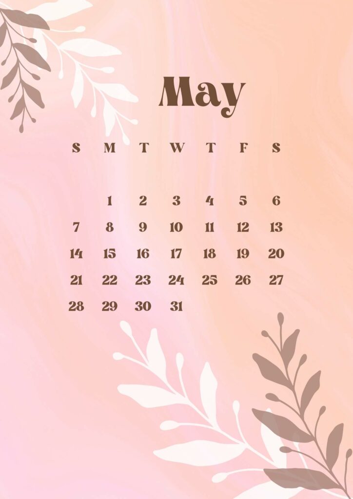 pink free printable may calendar