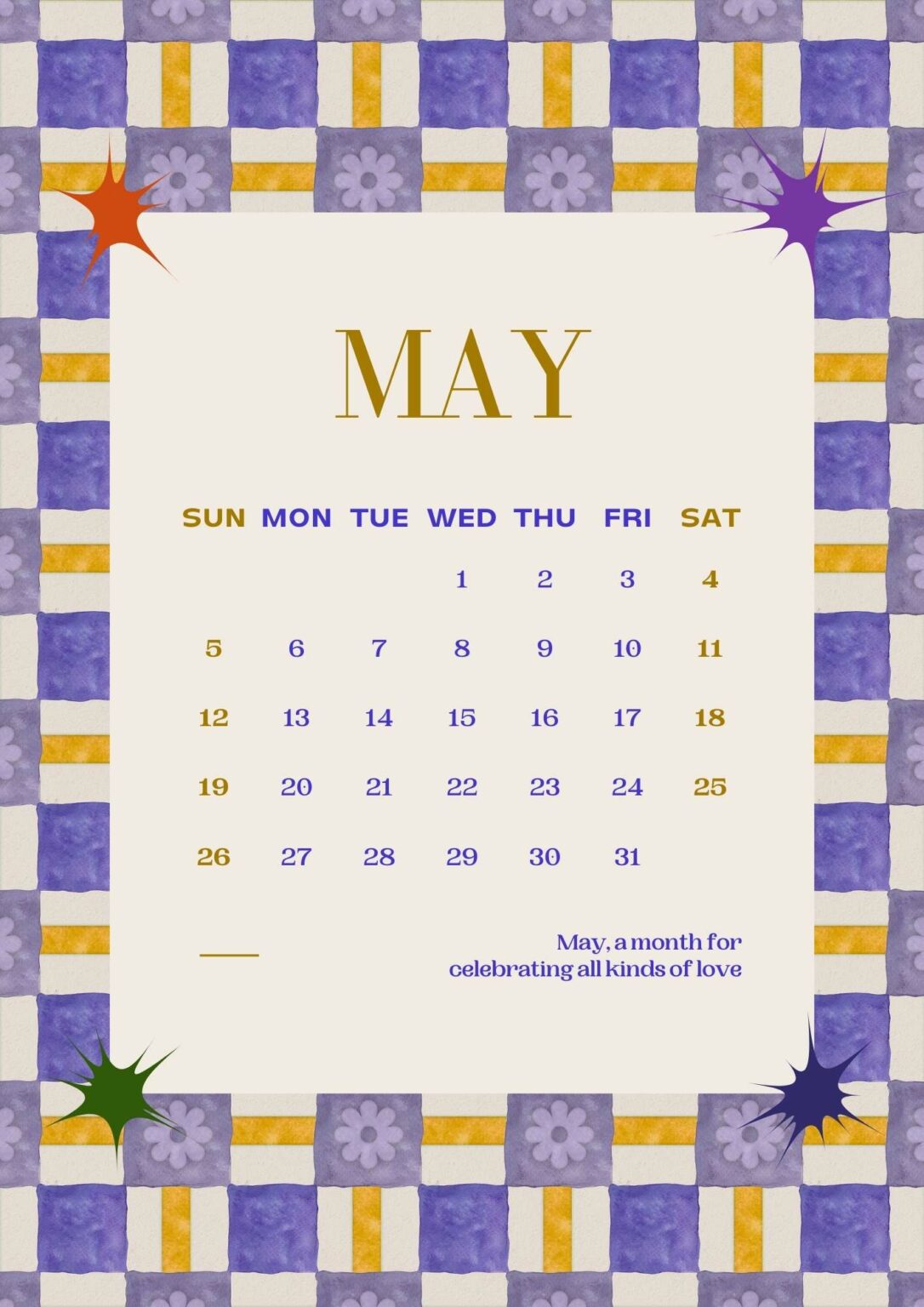 Printable May Calendar 2024 | Free Printable Calendars - ShutEye