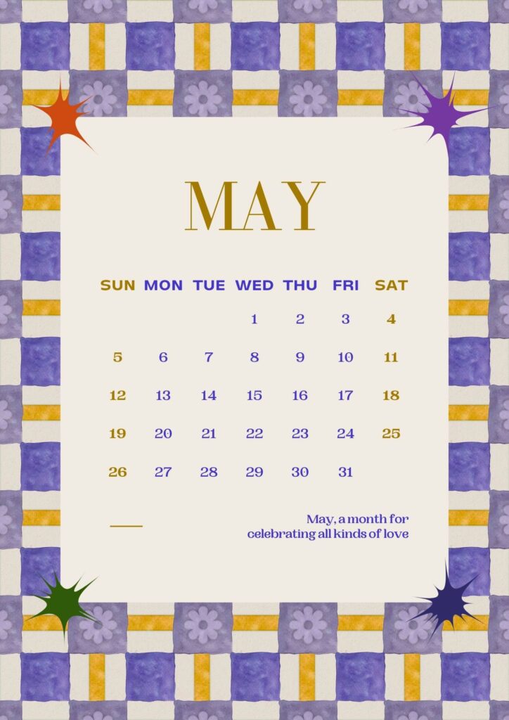 cool free printable may calendar