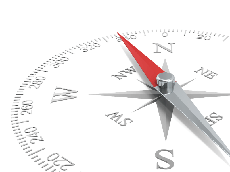 sleeping in south facing direction as indicated by compass with south direction reflected