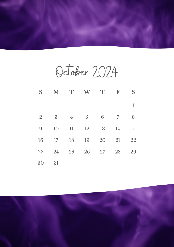 halloween calendar oct 2024