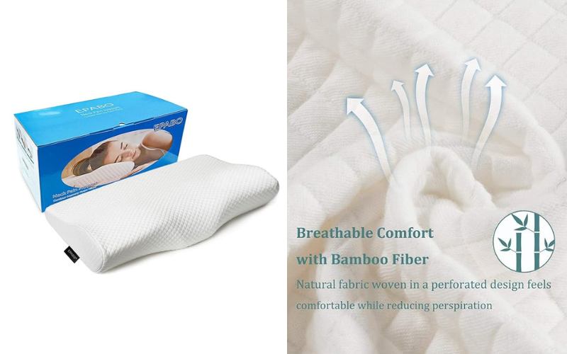 EPABO Contour Memory Foam Pillow for neck pain