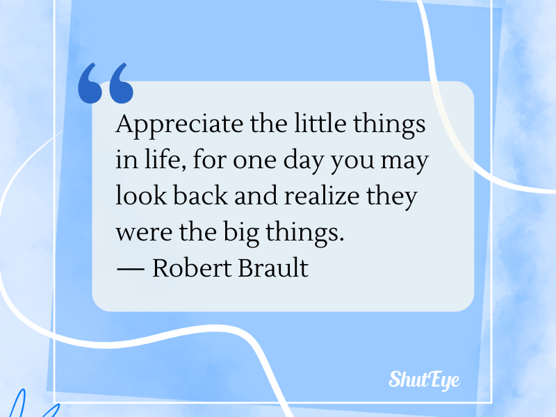 quote on appreciating life by robert brault