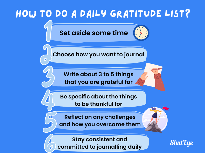 hwo to do a daily gratitude list shuteye