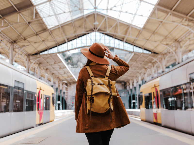 standing in a train station