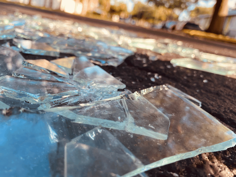 broken glass on ground dream symbol 