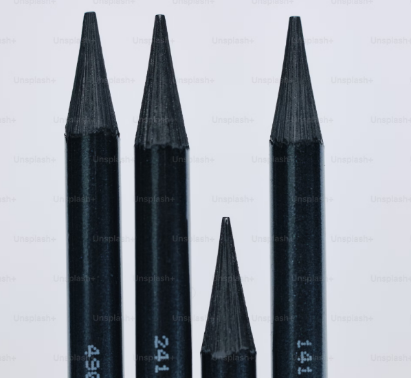 Multiple black pencils.