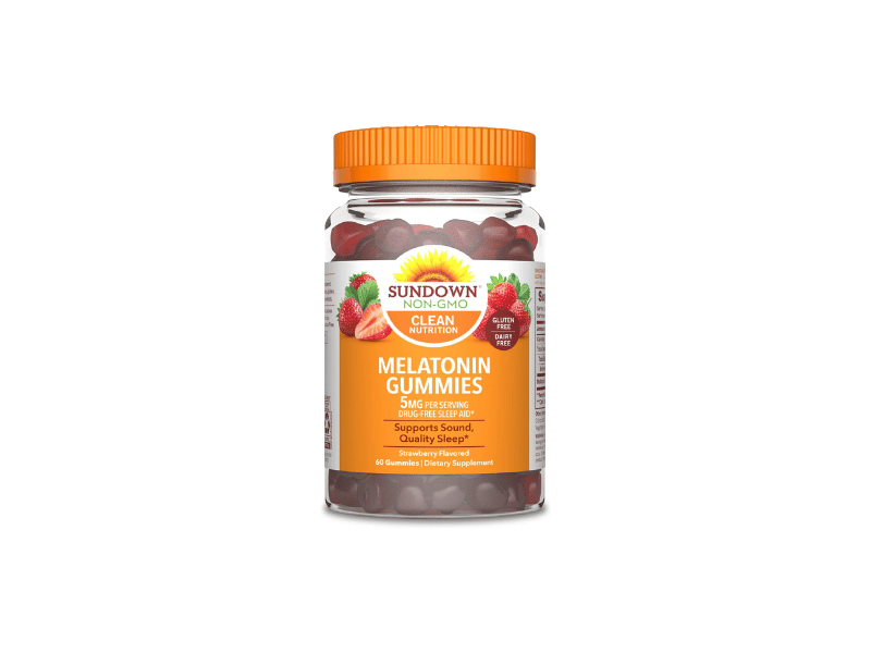 Best Vegan Option: Sundown Nutrition 5 mg Melatonin Gummies