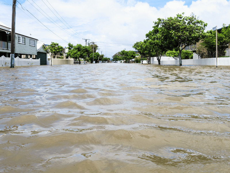 dreaming of flood water surrounding the area